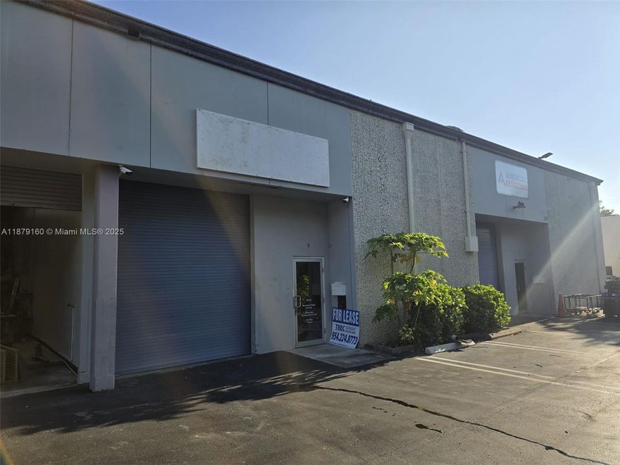 FOR LEASE in Pompano Beach! This 2-story office/warehouse condo is 1,000 +/- SQFT office and 1,628 +/- SQFT warehouse for a total of 2628+/- SQFT. Existing cabinetry equipment included for the use of new tenant. Layout: 6 offices, 2 reception areas, and 2 restrooms. Warehouse is 18’ clear ceiling height and has 1 roll-up garage door. Zoned in I-1 (General Industrial) for variety of business uses. Great location! Very close to I-95, Turnpike, and Sawgrass Expressway. Contact for more information!