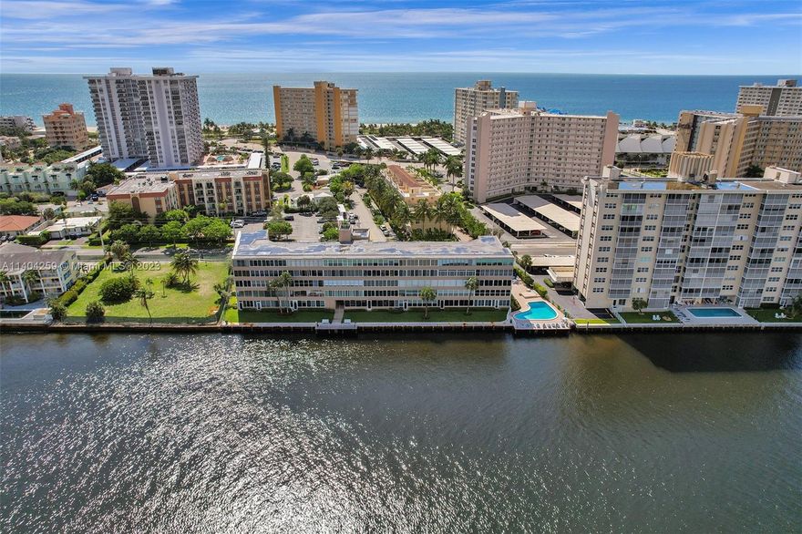 INTRACOASTAL FRONT FOR 235K!  FRIENDLY BOUTIQUE BUILDING LOCATED STEPS TO WIDE SANDY BEACHES IN THE HEART OF POMPANO!  WALK TO OCEAN, NEW FISHING PIER, RESTAURANTS,  ENTERTAINMENT AND SHOPPING! GREAT LOCATION! EXTRA LARGE ONE BEDROOM  850 SQ FT, BONUS SUNROOM, 200 SQ FT, GREAT FOR OVERNIGHT GUESTS AND EXTRA LIVING SPACE!  INTRACOASTAL VIEWS FROM THIS 2ND FLOOR UNIT, BEST LOCATION IN BUILDING! VIEWS FROM EVERY ROOM! BRING YOUR PERSONAL TOUCHES ON THIS RARE OPPORTUNITY TO OWN AT AN AMAZING PRICE.  INVESTOR FRIENDLY, CAN RENT AFTER ONE YEAR OF OWNERSHIP MULTIPLE TIMES 6 MONTH MAX LEASE AT A TIME. HEATED POOL, GRILLS, BIKE/ STORAGE, WASHER/DRYERS EVERY FLOOR, PICKUP/ DROP OFF DOCK! ASSOCIATION OWNS 50PCT OF THE LAND, LEASE UNTIL 2055 OF 40.00 MO. INCLUDED IN MAINTENANCE,  EASY TO SHOW.