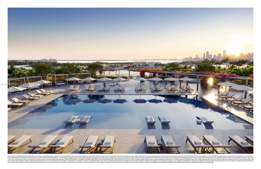 Two bedroom with oversized balcony at Five Park Miami Beach. Split floorplan, large living room with 10-ft ceilings, floor to ceiling windows. Custom kitchens with Gaggenau appliances, Italian oak kitchen cabinetry and quartzite countertops. Marble primary bathrooms. Five Park is a full service luxury building that will offer its residents extensive amenities including two pools with views of the Bay, a restaurant, bar & lounge on the pool deck, wellness & fitness areas, and a spa, as well as access to a private beach club. Other amenities: co-working studio with private offices, screening room, children’s play area & teen lounge. Other developer inventory available. Delivery 2024. Contact listing agent for an appointment.