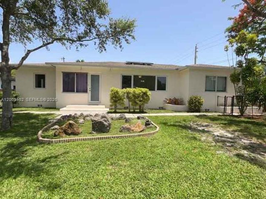 In sought-after Biltmore Heights under 3 blocks from the University of Miami, this 1517 s/f 3 bedroom 2 bath home is nestled in tropical landscaping on a 10,000 s/f corner lot. The primary home boasts original accents like arches and wood floors plus some key updates, awaiting your beautiful vision, and a separate adorable 600 s/f 1 bedroom 1 bath cottage enjoys a newer kitchen, updated bath and private deck. This rare legal multifamily sits in a central, tree-canopied, walkable neighborhood that feels like surrounding Coral Gables/South Miami but with lower taxes and regulation. The layout offers many possibilities and the large lot supports the creation of a luxurious dream space. Come see the potential of this beautiful home and/or strategic investment near “The U.”