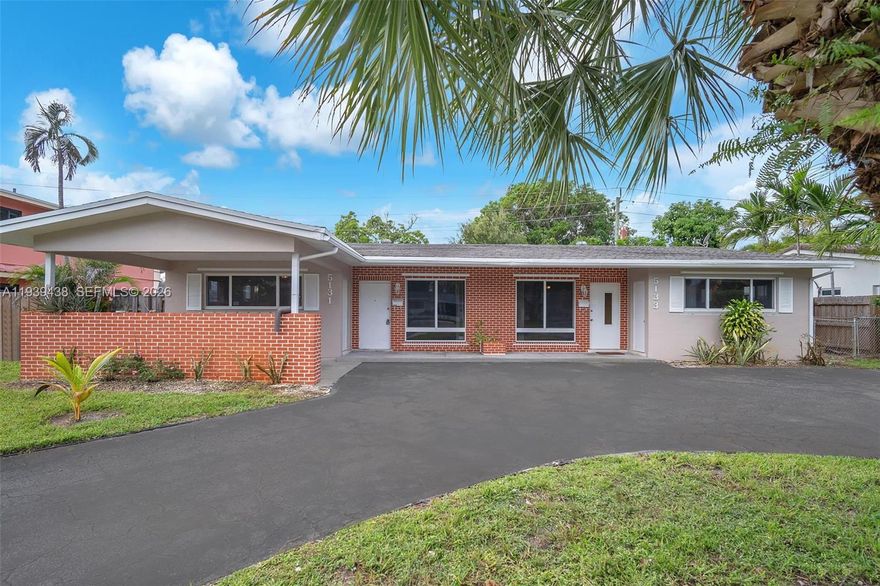 One of Fort Lauderdale’s most desirable neighborhoods. 2 bedrooms and 2 bathrooms, feature open living spaces with tile flooring throughout, full kitchen, and a dedicated laundry area with washer and dryer. Partial impact-resistant windows. Outdoor living is easy with a fenced-in patio area, perfect for relaxation or entertaining. Includes a half a circular driveway, offering added convenience and curb appeal. Minutes from Ft Lauderdale beaches, shopping, dining, and major highways, positioned for high rental demand.