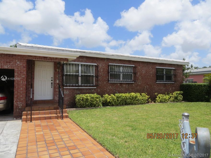 This charming home is in ready to move in condition.  The home has 3 bedrooms 2 bathroom, den, family room, living room, formal dining room.  Tile flooring throughout the home. It is fenced both in front and back.  It has a one car carport and concrete driveway with ample space to do a circular driveway.  The lawn it is manicure condition with fruit trees.  The backyard has space to built a pool and a covered terraces.  You will fall in love.  Call/text for a private viewing.