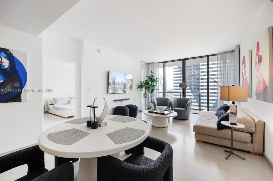 This exquisite 2-bedroom, 2.5-bathroom residence + den offers unparalleled luxury above Brickell City Centre, in the heart of Miami’s most coveted neighborhood. Impeccably furnished with high-end designer pieces, the open-concept living space features expansive windows that frame breathtaking panoramic city views. The gourmet kitchen is outfitted with premium European cabinetry and top-tier appliances, perfect for culinary enthusiasts. Exceptional amenities include a resort-style pool, wellness center, spa, state-of-the-art recreational facilities with fitness classes, and 24-hour concierge services. This building has two lobbies for maximum security, and six elevators for your convenience. With a functional split floor-plan, this residence offers the ultimate in sophistication and convenience in one of Miami's most central locations.