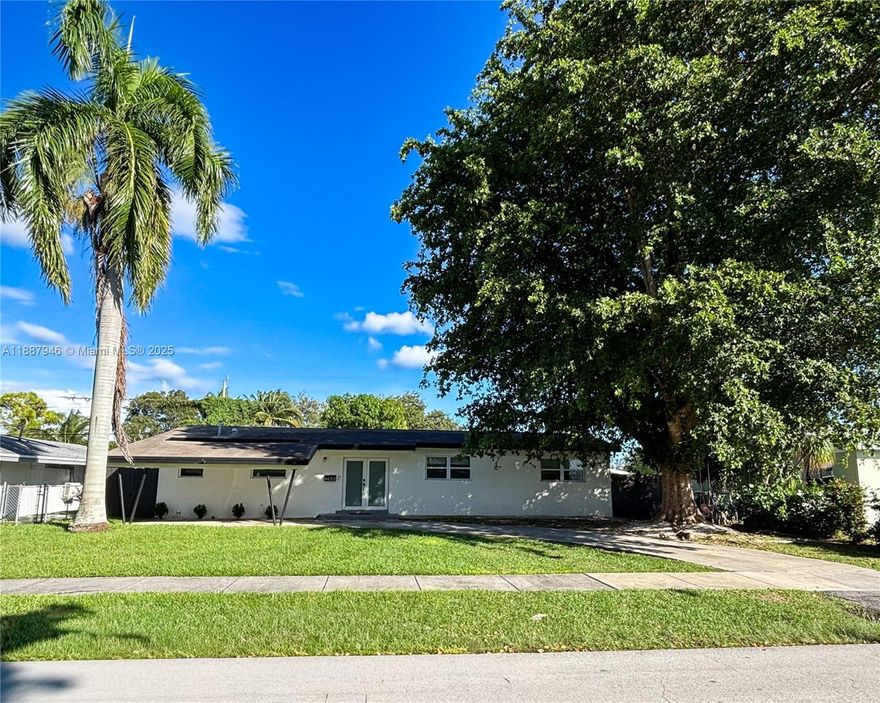 Modern & Fully Renovated Home in Cutler Bay
Step into this light-filled 4 bedroom / 2 bath home, fully remodeled in 2022 with high-end finishes and smart features throughout. Designed for comfort and style, it blends modern living with low-maintenance peace of mind.

Upgrades include:
•?  ?Roof (2019) & flat roof (2022)
•?  ?New central A/C (2022)
•?  ?Impact windows & doors with Lutron smart-electric blinds
•?  ?Porcelain flooring throughout
•?  ?Custom closets in every bedroom
•?  ?Quartz kitchen with wood cabinets & black stainless appliances
•?  ?Updated bathrooms with double vanities and modern fixtures

Outdoor living: enjoy a large covered patio, fenced yard, and a newer all-around fence—perfect for entertaining or relaxing. Covered carport included.