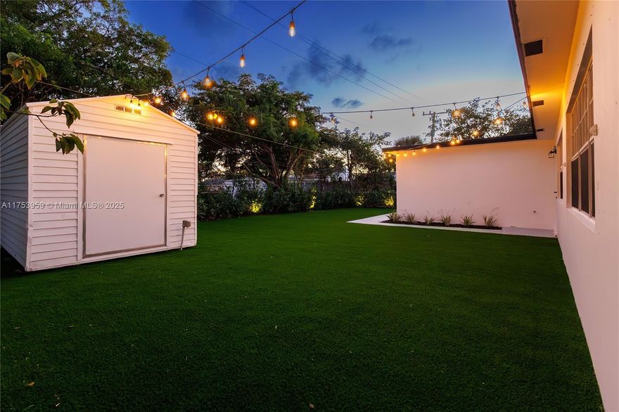 This beautifully renovated 3-bedroom, 2-bathroom home offers a stylish and functional layout with a split floor plan for added privacy. The interior is freshly painted and has been fully updated, featuring sleek vinyl flooring throughout. The kitchen features granite countertops with stainless steel appliances. Both bathrooms have been completely renovated, custom closet spaces with built-in shelving and glass doors provide ample storage while keeping things organized and visually appealing. Recessed lighting throughout the home creates a bright and welcoming atmosphere. The exterior of the home has also been freshly painted. The backyard is an entertainer's dream featuring turf throughout with Clusia plants planted along the perimeter, which will grow up to 10 feet tall.