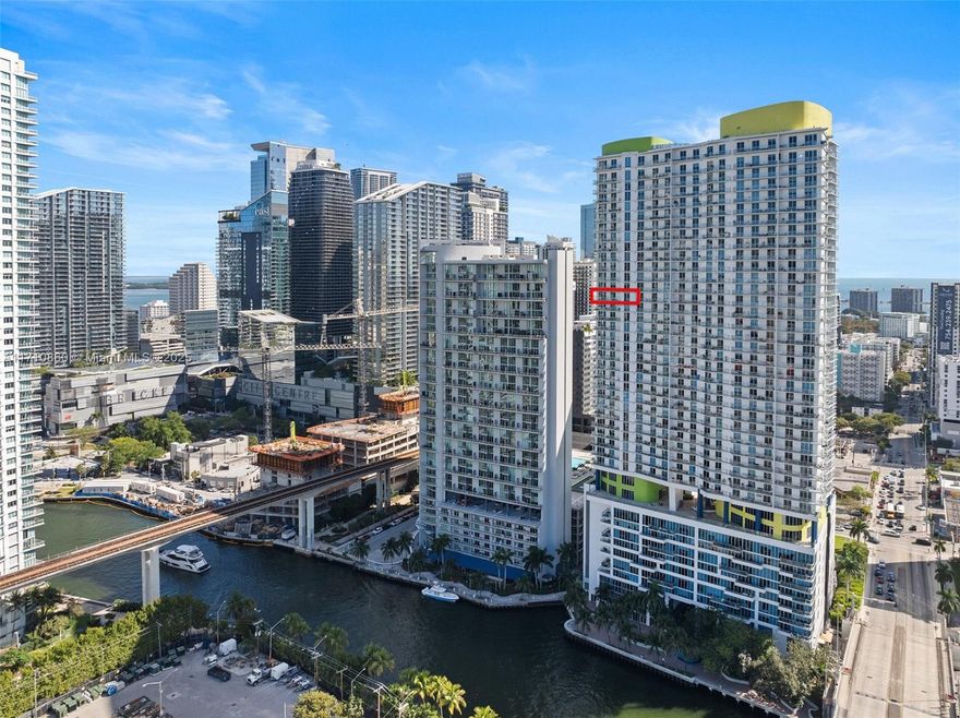 Amazing river and city views from this beautiful corner unit on the 31 floor at Latitude on the River. This 3 bed, 3 bath, one assigned parking has the largest balcony in the bldg has ceramic floors throughout, modern open kitchen with granite counter tops and SS appliances. Walking distance to Brickell City Centre, restaurants, shops and public transportation.