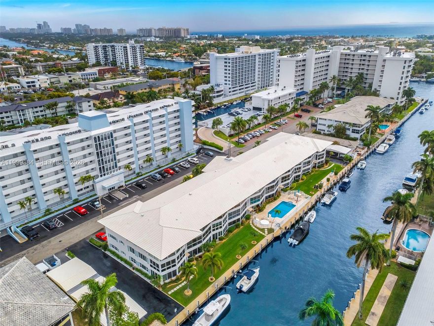 Boutique waterfront building in desirable Coral Ridge. Only 30 Units in the building and very well maintained. This unit is a large 1bed/1 1/2 Bath unit with an open floor plan, lots of windows, beautiful water views and is completely updated. Deep water dockage available and ocean access with no fixed bridges. Building has a newly renovated pool deck and is located right on the water for a beautiful view. Building has undergone extensive improvements, including updated dock, pool area, painting and concrete restoration. HOA fees are very reasonable.  Located minutes from the beach and Coral Ridge Country Club. Please call Rachel Billante 954-540-8382 or ShowingTime to schedule a showing.