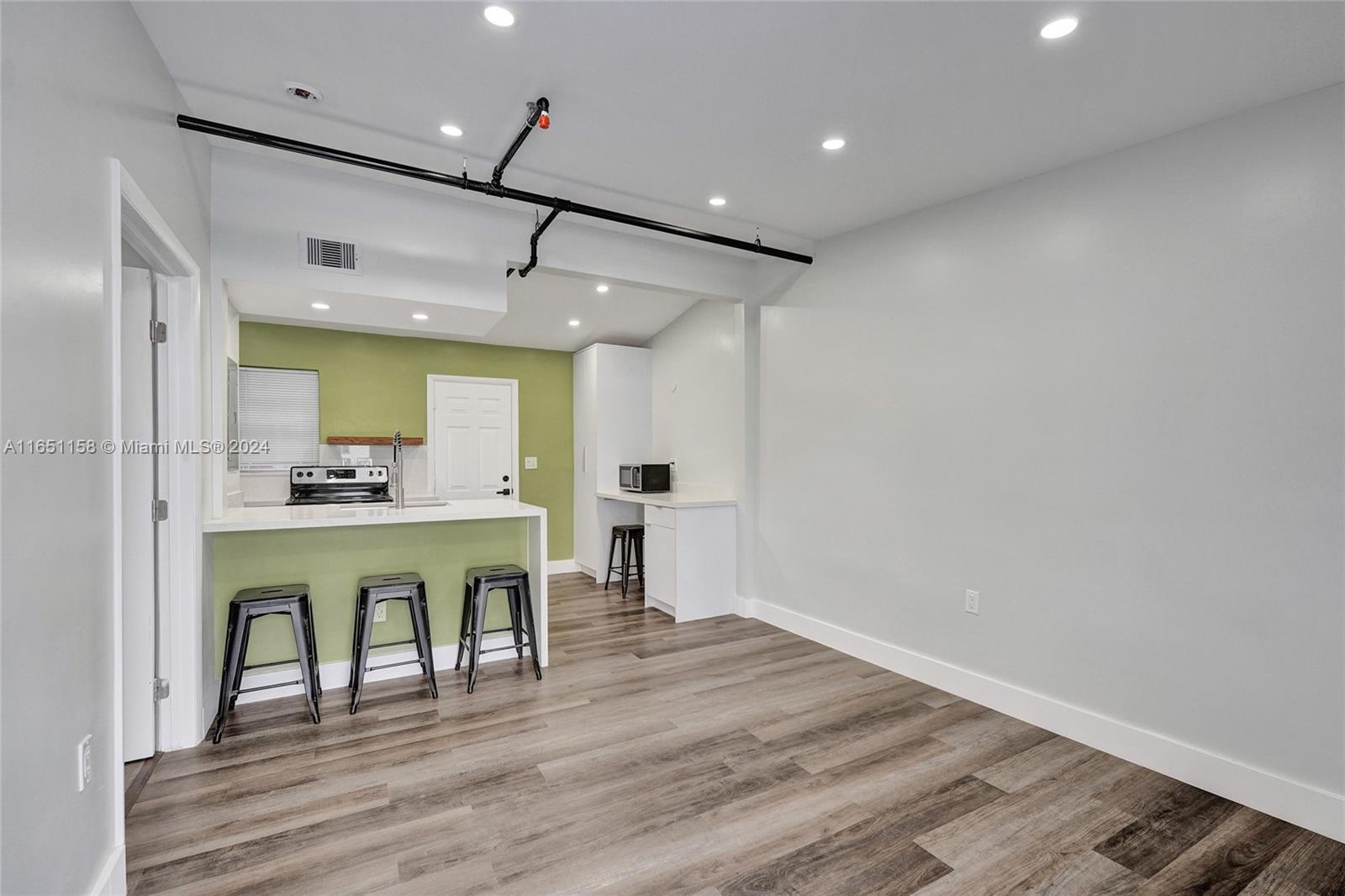 Welcome to Apartment #3, a beautifully remodeled unit 1 bedroom, 1 bathroom in a well-maintained multifamily building located in North Miami. Enjoy modern living in a secure environment with gated parking for added peace of mind. This stylish apartment has brand new appliances and one parking space assign. One pet under 30 lbs is allowed with restrictions and a non-refundable pet fee of $250. Tenant liability insurance is required prior moving in.