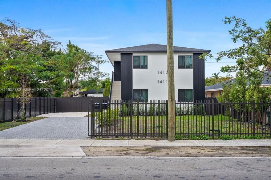 Brand new construction duplex (with detached storage currently retrofitted as a studio, making it function as a triplex) in the heart of Allapattah, minutes from Wynwood, Midtown, and the Design District. This income-producing property features two spacious 3-bedroom, 2-bathroom units in the main building, plus a detached structure with its own electric and water meters, offering excellent potential as a third unit for additional rental income. Ideal for investors or owner-occupants looking to live in one unit and rent the other units. Modern construction throughout with new systems, new roof, impact windows, and contemporary finishes. Property is turnkey and ready to rent immediately. Excellent location near major highways, Downtown Miami, and Miami International Airport, in one of Miami’s fastest-growing neighborhoods. A rare opportunity to own a flexible multi-unit property with strong cash-flow potential in a prime location