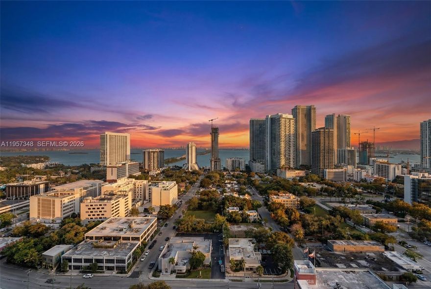 Welcome to the best line at 4Midtown! This FULLY RENOVATED corner unit offers 1,262 sq ft of modern living space with 2 bedrooms and 2 bathrooms. Enjoy stunning city and Biscayne Bay views through floor-to-ceiling windows, a wrap around balcony and a fully upgraded kitchen with top of the line appliances. Brand new AC unit just installed. Amenities include a pool deck, barbecue area, gym, steam room, sauna, 24 hour security and more.