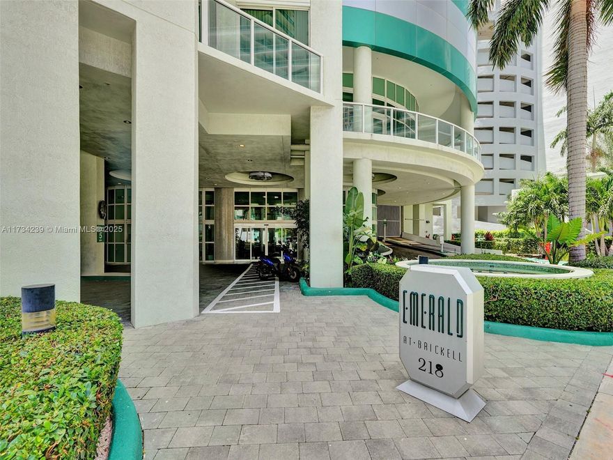 Indulge in the luxurious Brickell Lifestyle at the Emerald at Brickell—an exclusive boutique building exuding a warm and inviting ambiance. Wake up to a refreshing morning swim in the pool or embrace the stunning views while working out in the gym. The lobby offers convenient workspace and cozy sitting areas, accompanied by a helpful and attentive staff. Located on a serene street, yet just a short walk away from bustling restaurants and shopping centers, this spacious 2/2 corner unit is a true gem. With abundant natural light, beautiful limestone floors, and modern stainless steel appliances, this residence emanates sophistication and comfort. Step onto the private balconies and immerse yourself in the captivating water views.