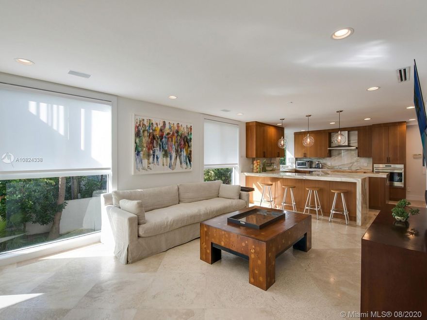 Turn key, beautiful home. Oversized corner lot. Ideal for a large family. Upstairs, has 5 of the 7 bedrooms & family room. Baths have Carrera marble w/ Hansgrohe-Axor bath finishes & Waterworks light fixtures. Rooms have hardwood Boen floors & common areas have stone floors. All rooms have closets & there is plenty of storage throughout the home. Main level open floor concept. The living room has natural light w/ double volume ceilings. Kitchen w/ teak cabinetry, marble counter tops, & subzero-wolf appliances. En-suite is on the main level. Private staff quarters w/ a custom built laundry room. Enclosed 1 car garage w/ storage. Cabana w/ family room, gym & playroom. Garden w/ trees & saltwater pool w/ covered terraces. Nearly 6,000 sqft of living space & lot measures 9144 ft.2 per survey.