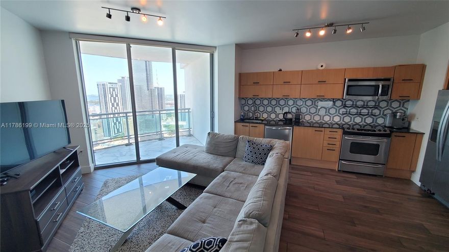 UNFURNISHED or FURNISHED. Fully upgraded 2/2 corner unit on a high floor at Wind Condo! Enjoy gorgeous unobstructed views of the Miami skyline including the river and the bay. Tastefully selected quality materials for all upgrades including bedroom & closet doors, kitchen backsplash, bathroom mirrors & cabinets, and all flooring both inside and on outside terraces. Great SS appliances including large capacity Washer/Dryer, newer refrigerator & dishwasher. Closed and secured community with fantastic riverfront location right by Brickell City Centre, Metro-mover station and i-95 ramp. 5-star amenities: valet, racquetball, pool, hot tub, gym, spa, children’s playroom, huge event room. Basic cable & internet included. AVAILABLE starting AUGUST 11th. No pets allowed per Association.