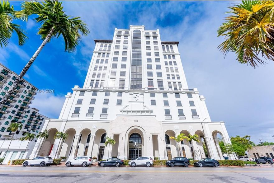 OFIZZINA, located at 1200 Ponce de Leon Blvd., Exceptional opportunity to acquire a combined office space including Units 901 and 902, featuring two separate folio numbers and sold together. Currently configured as one spacious and functional office, ideal for professional use. The unit offers abundant natural light, high ceilings, and a plug-and-play layout.
Located in a modern, amenity-rich building featuring rooftop sunset terraces, valet and gated secure parking, electric vehicle charging stations, and ground-floor retail. Additional amenities include a fitness center with Peloton, showers and locker rooms, concierge service, 24-hour and controlled access, security system, reception area, bicycle storage, and more.