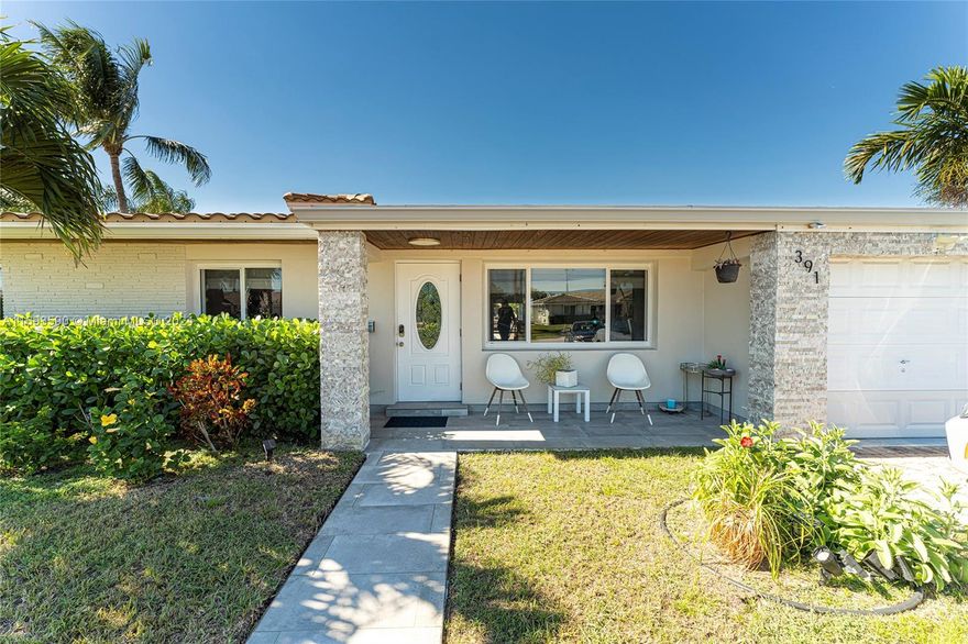 Welcome to this beautifully 3-bedroom, 2-bathroom waterfront oasis, complete with a pool and ocean access—perfect for boating enthusiasts! This exceptional home boasts a backyard sanctuary, featuring a relaxing sauna, and plenty of room for entertaining. With only one fixed bridge at Federal Highway, this location offers direct and convenient access to the ocean. Key upgrades include all-new impact windows, a new roof installed in 2019, AC 2017. This is truly a gem that combines luxury and functionality in an unbeatable location—schedule your private tour today and experience waterfront living at its finest!