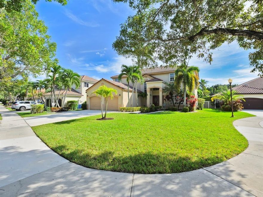 Highly desirable beautiful home at The Lakes in Weston. This beautiful property features 2 stories, 5 bedrooms, 3 bathrooms, 2 car garage, ample living room with lots of natural light, dining room, kitchen, spacious family room to entertain the entire family, laundry room and the most beautiful backyard to enjoy the true South Florida lifestyle with pool and lakeview. One of the bedrooms is located downstairs and is perfect as a guest room, additional office, playroom or gym. The master suite features a sitting area perfect for an office, yoga studio, or additional TV room. This stunning home with hurricane shutters in all windows, is ready to be rented. The Lakes is a guard gated community with A+ rated schools