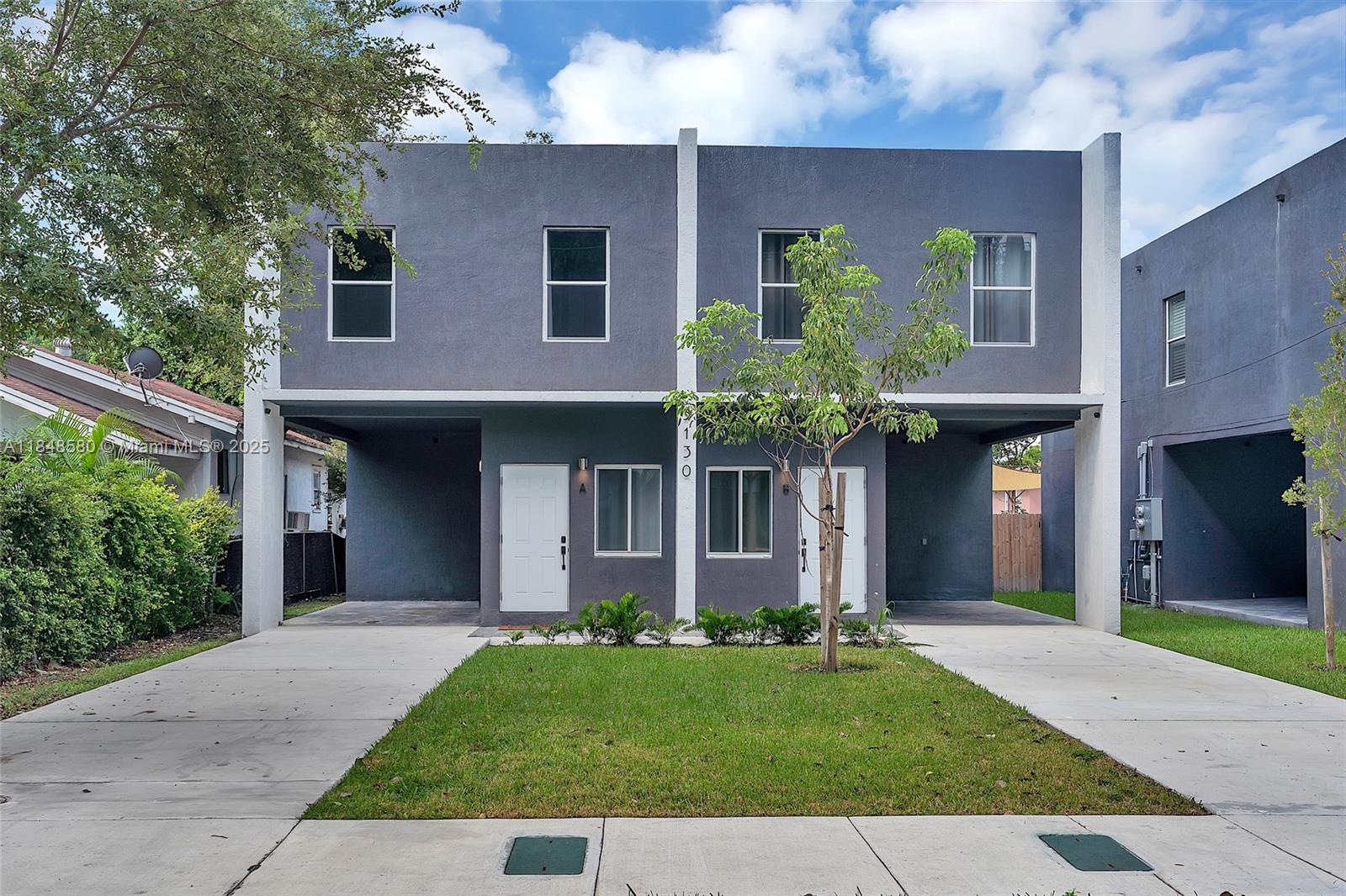 New construction. Units are 3 bedrooms & 2.5 baths each, private pools, large entertaining backyard space, Brand new Roof, Appliances, Central A/C, Impact windows throughout, also Washer/Dryers in each unit. Turn-key property, low maintenance. Located near Wynwood, Design District, Brickell & the beaches. Short drive to Miami International Airport.