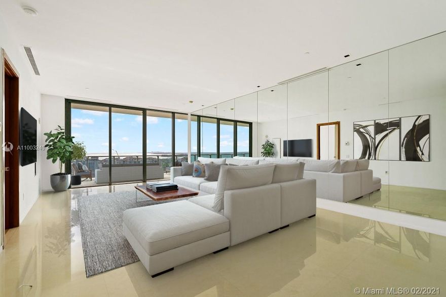 Ocean and Intracoastal views from this South/North facing flow-thru home. Stone floors in the living areas and wood floors in the bedrooms. Apogee is a boutique building with only 67-apartments offering first class personalized service. Located in the South of Fifth luxury neighborhood. Offering ultra-high-end condominiums, top rated restaurants, beautiful beaches, the Miami Beach Marina and South Pointe Park.