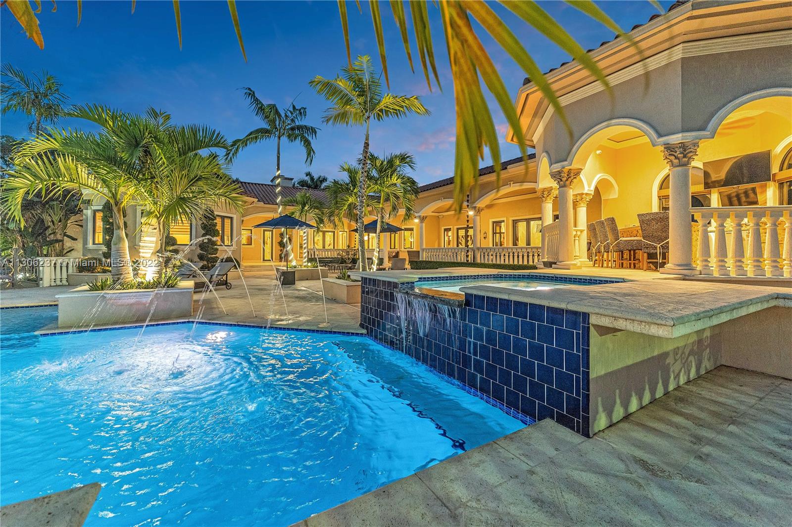 Private compound opportunity sitting on over an acre! A massive living area over 5,000 sqft and 4 master bedrooms and 5.5 bathrooms. Property features a 3 car garage, game room, office, bar, theater, wine cellar, huge outdoor kitchen, pool, spa, and much more!
