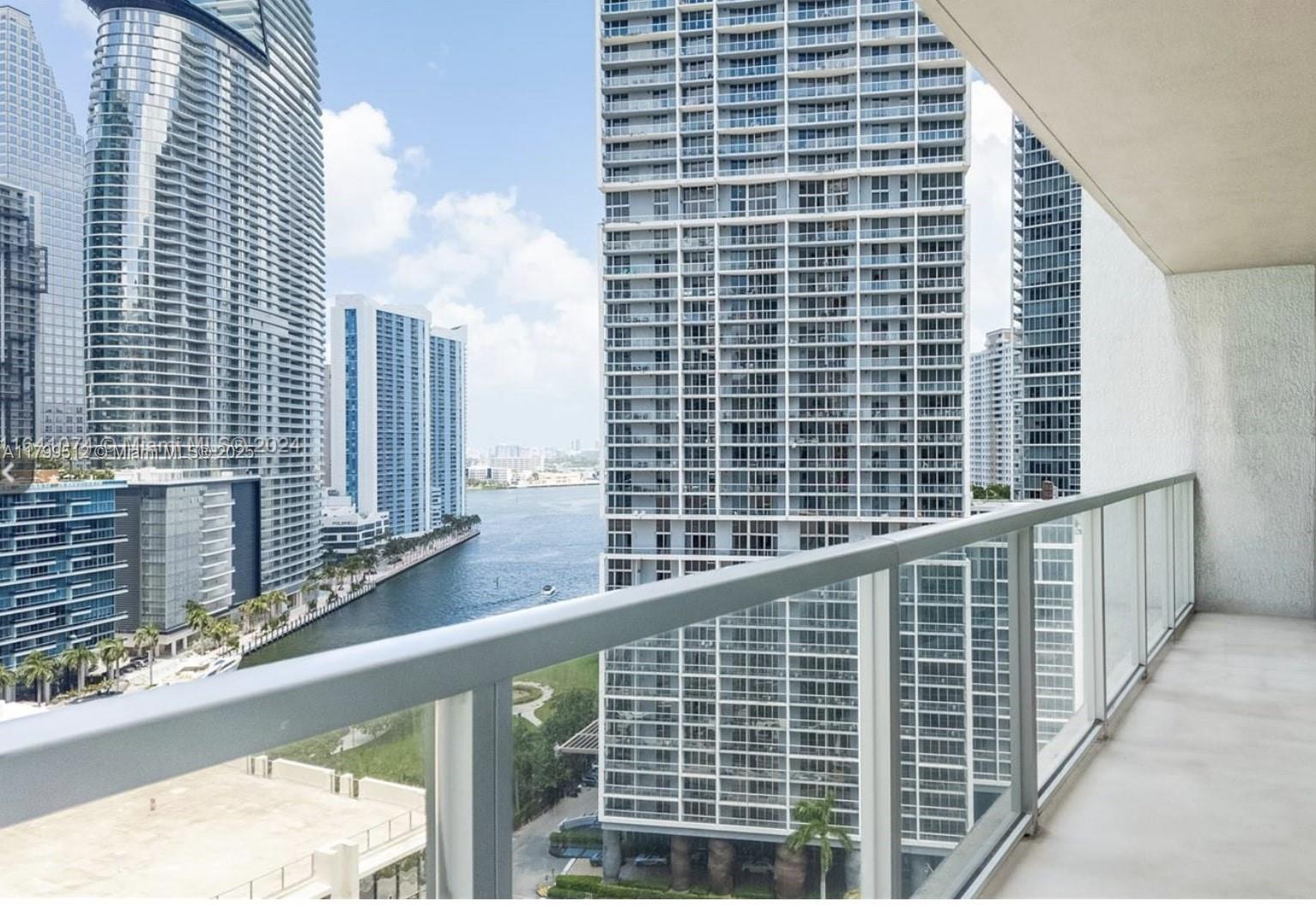 Location, Location, Location! Beautiful 2 bedrooms /2 bathrooms spectacular waterfront unit looking at Miami River, Biscayne Bay, and Miami skyline. Best split plan in 500 Brickell wood plank floors throughout the unit. Large kitchen with quartz countertops and stainless steel and new dishwasher/ double vanities with marble tops and jacuzzi in the master bathroom, glass-enclosed showers. New built-in closets, new A/C unit, amenities included 3 pools, Spa & Gym, club room, sports bar, rooftop entertainment room, wine cellar, theater room. Steps away from Mary Brickell Village shops. No assessments