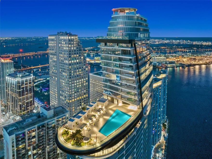 Spanning 1,437 sq ft, this elegant home features a split-floor plan, sophisticated interiors, and breathtaking views of Downtown Miami's skyline and architectural landmarks. Includes private storage. The thoughtfully designed split-floor plan maximizes privacy and functionality, while refined finishes and bespoke furnishings create a seamless blend of luxury, comfort, and contemporary style. Enjoy over 42,000 sqft of world-class amenities: a 55th-floor infinity pool, state-of-the-art gym, full service spa, art gallery, 2 private theaters, golf simulator, kids' playroom, billiards lounge, community room, and the exclusive house car service.