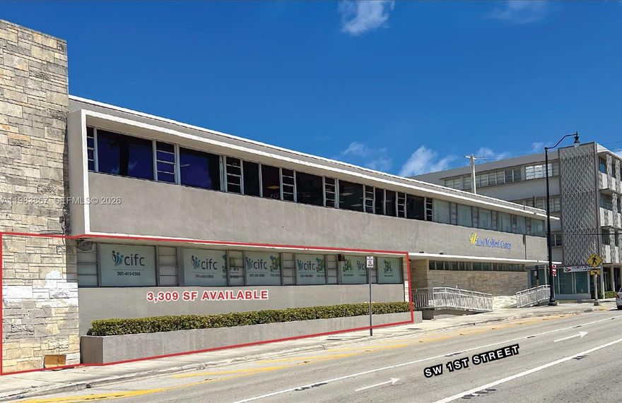 • Two office spaces available:
» Suite 102: 3,309 SF
» Suite 210: 2,859 SF
• Medical use allowed
• Great exposure with frontage on SW 1st street
• Plenty of parking available behind building
• Signage available
• Main corridor to Downtown Miami
• Located on the main bus line
• Thriving East Little Havana
• Walking distance to stores and restaurants