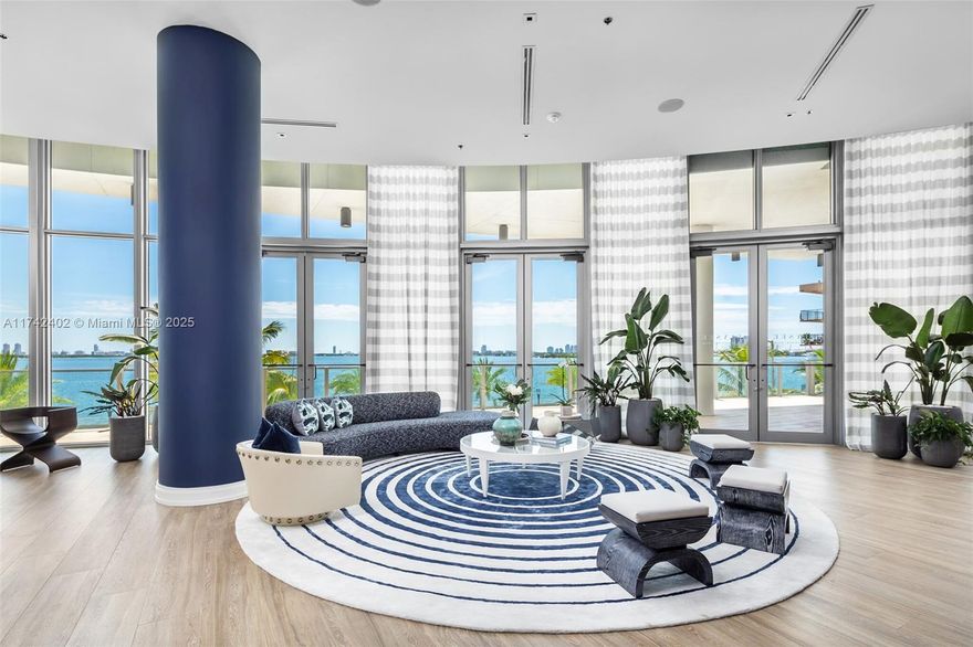 Captivating waterfront commercial space with 8,121 SF (5,481 SF interior + 2,640 SF terrace), soaring 18’ ceilings, and 15 dedicated valet spaces in the heart of Edgewater—just minutes from Brickell. Perfect for a signature office, restaurant, or event venue.