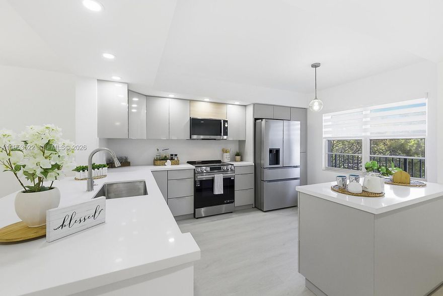 Experience luxury living in this stunning golf-view residence located in Century Village. This brand-new, modern unit features a new A/C system, a contemporary kitchen with sleek, custom-made cabinets, quartz countertops, and brand-new appliances. Enjoy the beauty of new vinyl flooring, freshly painted interiors, and elegant bathrooms. This unit also offers a garden and water view, adding to its serene and inviting atmosphere. Premier 55+ resort-style amenities include a state-of-the-art clubhouse, heated pools, a fitness center, tennis courts, a golf course, a theater, and endless social events and activities. Additional conveniences include 24-hour security, transportation services, dining, and entertainment. Assigned parking is included, along with ample guest parking.
The monthly HOA fee of $820 covers water, basic cable and internet, master insurance, exterior building maintenance, trash removal, and full access to clubhouse activities.