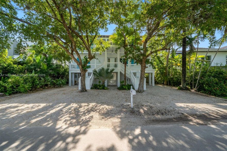 This gorgeous and unique home located on one of the quietest streets on Key Biscayne which sits on a 7841sqft lot features 4 bed and 4.5 baths, high ceilings and French doors create an airy and open ambiance and beautiful antique wood floors add a touch of warmth and timeless charm. The kitchen features custom cabinetry and built-ins. Highlights of this home include a spacious family room, which can easily be converted into a fifth bedroom, a wine cellar, and 2 expansive covered terraces ideal for entertaining, providing a seamless flow between the indoors and outdoors. The spacious main suite has a walk-in closet and a wraparound balcony. There is also a office space and potential area for a pool. 
A true gem in the coveted Key Biscayne combining luxury and the essence of coastal living.