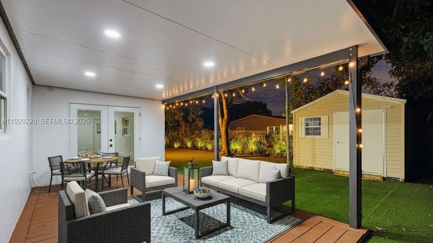 Beautifully fully renovated 3-bedroom, 2-bath home featuring a desirable split floor plan and a bright Florida room for added living space. This move-in-ready residence has been freshly painted inside and out and boasts a new 2024 roof along with solar panels for energy efficiency. The modern kitchen is designed to impress with quartz countertops, stainless steel appliances, and sleek finishes. Both bathrooms have been completely  renovated with contemporary style and quality craftsmanship. Impact windows throughout provide peace of mind and enhanced insulation. All bedrooms feature custom built-in closets, maximizing storage and functionality. Step outside to your private backyard oasis with low-maintenance turf, clusia plants for added privacy, and a new aluminum pergola with integrated outdoor lighting—perfect for entertaining or relaxing. Additional highlights include a custom modern impact garage door, a stylish redesigned driveway with artificial grass accents, and thoughtful modern touches throughout. This home seamlessly blends comfort, efficiency, and upscale design—an exceptional opportunity you won’t want to miss. Minutes from the sawgrass expressway and turnpike.  A few minutes driving from Whole Foods, Publix and Coral Square mall.