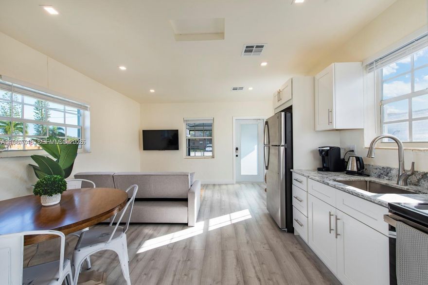 FREE LAUNDRY ROOM WITH WASHER/DRYER. 2 units for rent. Fully renovated 1-bedroom 1-bathroom unit featuring an Italian-inspired design, this thoughtfully curated home offers modern comfort. Featuring granite countertops, Stainless steel appliances, 2 private parking spots per unit, newer AC, impact windows, FREE BBQ, and utilities included (water, sewer, and trash). Walking distance to Gulfstream Park, and YMCA. Offers swim lessons, indoor basketball, cycling classes, group fitness classes, summer camp residents have access to world-class shopping, dining, and entertainment, as well as the excitement of the racetrack and casino. The beach is just minutes away, offering endless opportunities for sun, sand, and relaxation. With easy access to Aventura Mall and major highways, this home puts you at the center of one of the most dynamic neighborhoods in the area.