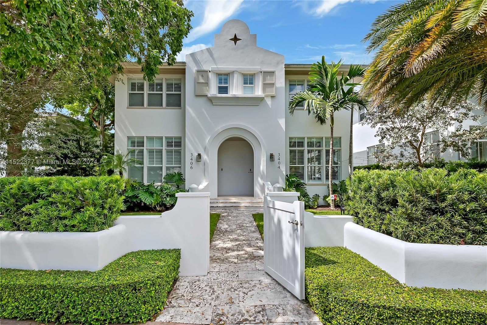 Beautiful development inspired by Bermuda’s English and Spanish colonial architecture centrally located in Coral Gables. This new construction townhome was built in 2020 and has an immaculate design featuring top-of-the-line finishes including custom closet and kitchen cabinetry, Thermador appliances, marble floors, vaulted ceilings, a wooden staircase, plantation shutters, and Restoration Hardware fixtures throughout. Two parking spaces included. Minutes away from Merrick Park, University of Miami, Miracle Mile, Trader Joes & US-1. Available as of April 1, 2024. Shorter term rental also available.