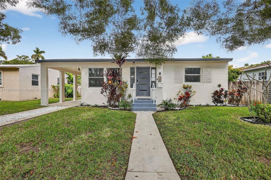 **The best deal in East Hollywood** 4 bed 2 bath w/ gorgeous New Travertine Pavered Pool Deck, putting green, gazebo w/ pool table, BBQ, 22x24 Pool, a true Entertainer's paradise, AIRBNB, residence, rental. Impact Windows, Amazing Renovated Kitchen w/ large center island & Lots of cabinets & Stainless Steel Appliances.  Beautiful Owner's suite w/ renovated Spa-like bathroom & giant closet, new modern hall bath for 2nd & 3rd bedrooms & guests. Huge Florida Entertainment room w/ lots of storage & large utility room w/Washer/Dryer.  Huge Fenced yard w/alley access. Freshly painted. New Furniture included. Pitched Roof 2016,AC 2020, Water Heater 2021.Inspection done. 4th bed (office) has rustic barn doors. NO HOA. NO FLOOD ZONE,  FHA, VA, CONV financing OK.