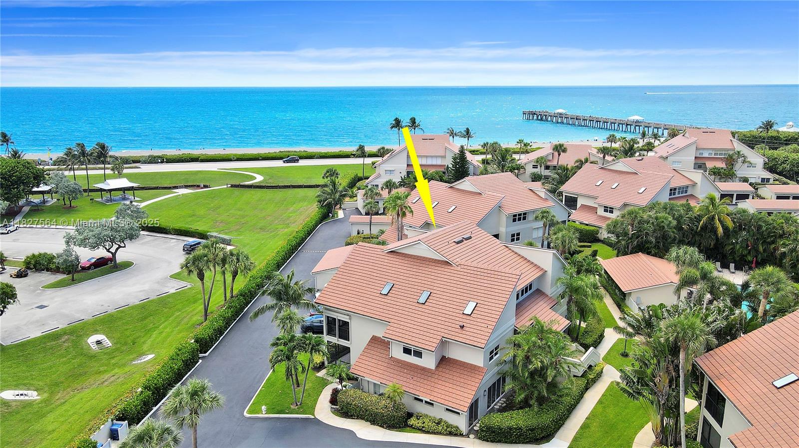 Discover your 2026 Seasonal OCEAN VIEW Oasis in this beautifully remodeled 3-bedroom, 3-bath condo in Jupiter, Florida. Fully furnished and located east of US 1, this piece of paradise offers stunning ocean views, exquisitely renovated kitchen and baths, and a private walkway to the beach. Enjoy open, airy living spaces and luxury finishes throughout. Just a short walk to the Ocean, Pool is steps away, this condo is the perfect blend of comfort and coastal elegance. Look no further—your dream vacation rental awaits! Photos are virtually staged as most furnishings will be new and are on order. Condo entry is on 2nd level. Master and 2nd Bedroom are on 2nd level, 3rd Bedroom and loft are on 3rd level.