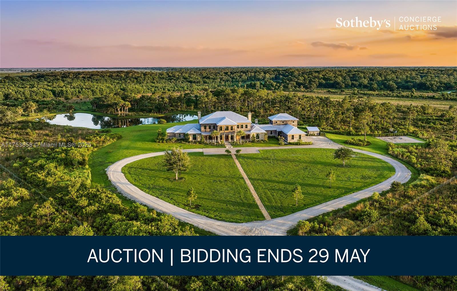AUCTION BIDDING OPEN: Bidding ends May 29. Previously listed at $14.995M. Current high bid $6M. Showings by Appt. PineHaven Sporting Ranch presents an extraordinary opportunity within the exclusive Pine Creek Sporting Club—dubbed "the millionaire's gun club" by CNBC. This magnificent Adirondack-inspired estate blends rustic warmth with sophisticated luxury across 40 pristine acres of Florida uplands. The grand entrance captivates with soaring beamed ceilings and natural materials, setting the tone for a residence designed for both intimate family gatherings and lavish entertaining. Generous living spaces flow seamlessly between the elegant bar and billiards area to the impressive trophy room and art gallery. The covered loggia extends outdoor living with a professional pizza oven and