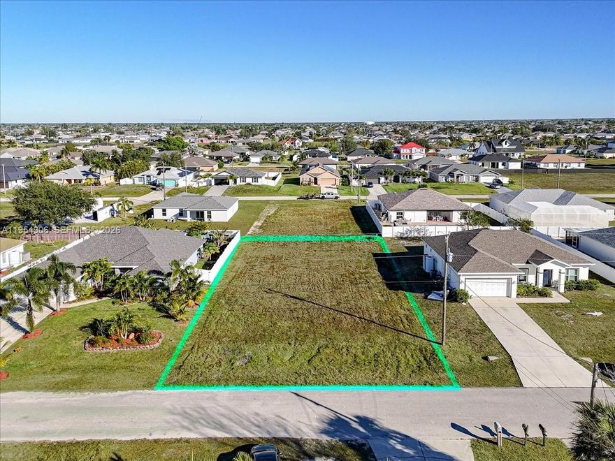 Cleared Vacant Lot in Prime NW Cape Coral – Ready to Build! Fantastic opportunity to own a cleared, build-ready vacant lot in the highly desirable Northwest Cape Coral area. Enjoy a quiet residential setting with convenient access to schools, parks, shopping, and major roadways. The surrounding neighborhood features newer homes and ongoing development, offering strong long-term value and investment potential. Whether you’re planning to build your dream home now or hold for future appreciation, this lot is perfectly positioned in one of Cape Coral’s fastest-growing areas. Located just minutes from the Northwest Softball Complex, Cape Coral Public Library, and Mariner High School & Middle School, this property offers both convenience and lifestyle appeal. Not in a flood zone! (X Zone). Don’t miss your chance to secure land in a well-connected and sought-after NW Cape Coral location!