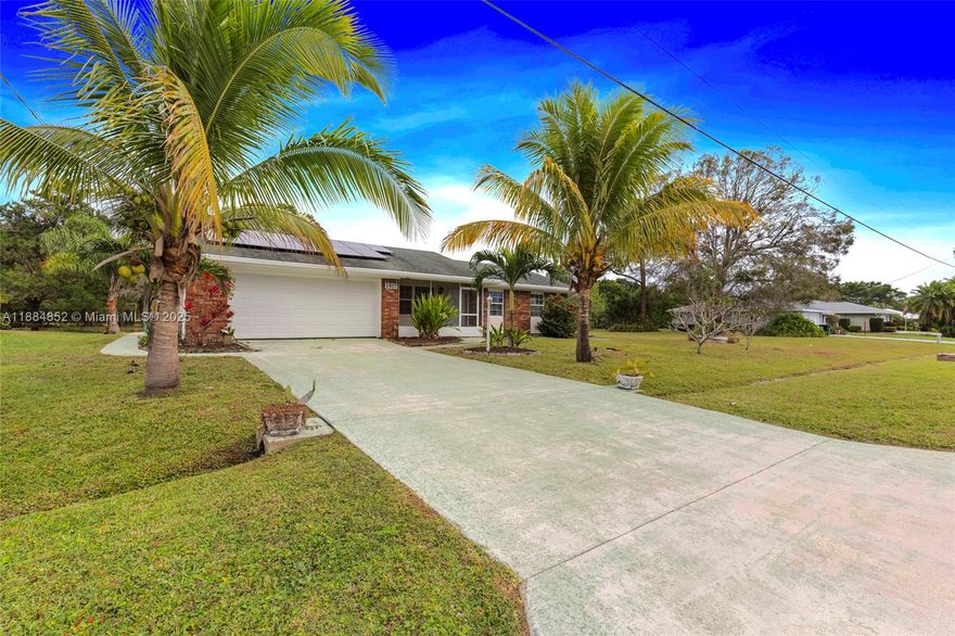 Updated 3 Beds/2 Baths CBS Sandpiper Bay Home!! Full Impact Windows & Hurricane Rated Garage Door, Kitchen is Complimented By All New Stainless Steel Appliances & Granite Countertops, Bright Modern Bathrooms, The House Is Equipped With a well water with Salt system in addition to Osmosis System & Solar Panels for low monthly bills & Self Sufficiency, 2 Car Garage and plenty of room for a pool. Sought After Neighborhood, Surrounded by Golf Courses, close to the Saints Golf Course & Close To the Sandpiper Bay Resort (Ex Club Med), Close Distance to Many Shops, Great Schools & Restaurants , No HOA! All information provided is deemed reliable but not guaranteed; buyers are advised to independently verify all details to their satisfaction.