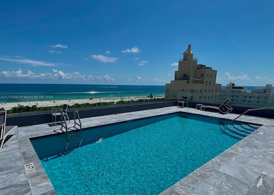 South Beach, quiet gem, updated, furnished, with easy beach access & cool rooftop pool.

Get an amazing SoBe life at an entry level price. This tastefully decorated safe & secure corner unit has it all. Location east of Collins, shady, quiet, full gym, gated parking.

Enjoy partial ocean views steps away from the sand, effortless & quick access to world class food, entertainment, shopping.

Renovated kitchen, A gated parking spot (visible from unit).  New washer & dryer conveniently located just 1 door away. 

Move in and/or rent ready. Great investment below local comps. Don’t miss the chance to make this serene Miami sanctuary your own!

*No Assessment
*Low HOA Fees
*Mature Residents