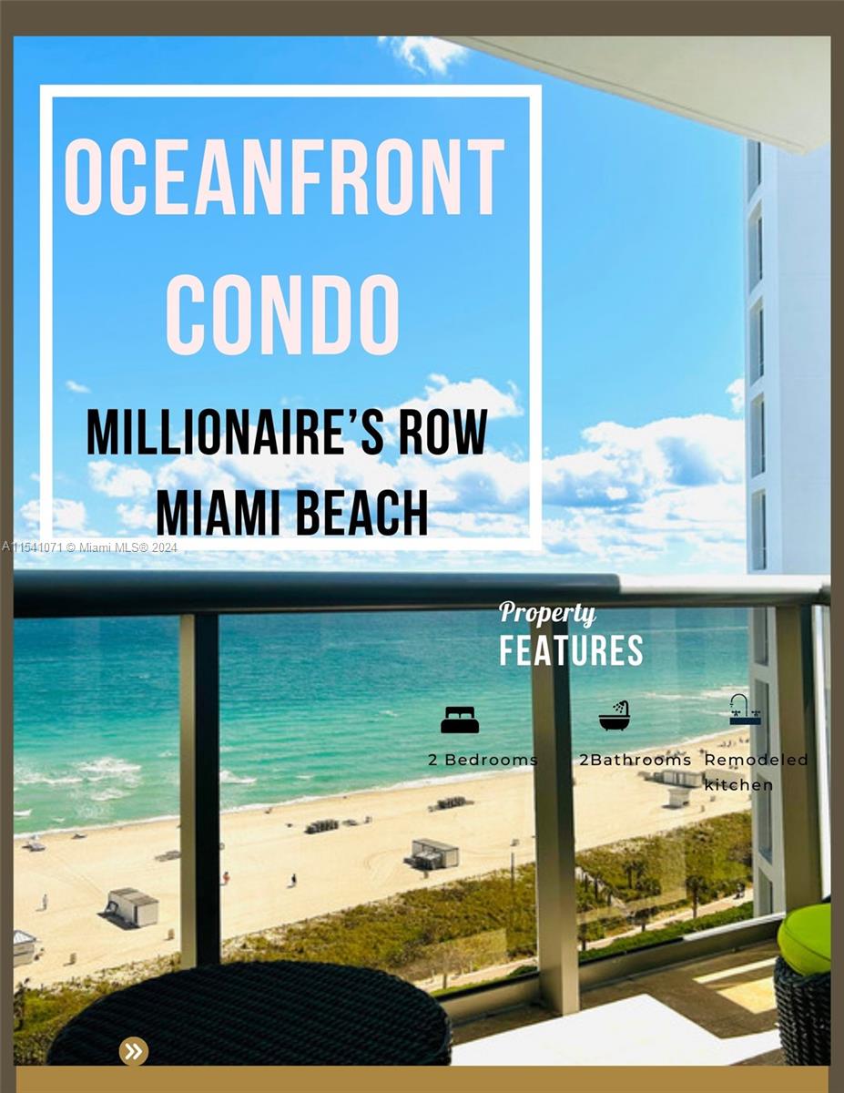 Rental Property at 6039 W Collins Ave 1627, Miami Beach, Miami-Dade County, Florida - Bedrooms: 2 
Bathrooms: 2  - $3,500 MO.