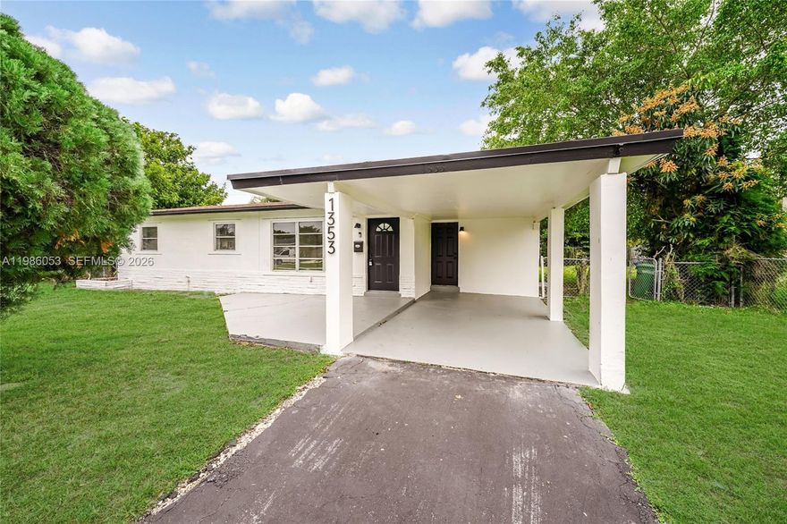 This charming single-family residence offers a functional layout situated on an oversized ft. lot. The home features a bright living area, a spacious kitchen, and tile flooring throughout for easy maintenance. The expansive backyard provides endless possibilities, from creating an outdoor tropical oasis to potential future expansions.