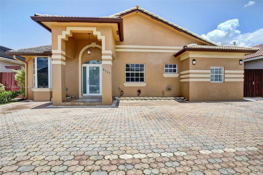 Introducing a remarkable single-family home in a no HOA community, with 4 bedrooms and 3 bathrooms, including an in-law suite with living room, 1 bedroom, 1 bathroom, and private entrance. This captivating home boasts a freshly painted interior and abundant natural light. New impact doors provide storm protection. The kitchen is equipped with stainless steel appliances, granite countertops, and ample storage. Enjoy a comfortable indoor atmosphere with a new A/C. A new water heater also ensures hot running water. The private aluminum fenced-in backyard with covered terrace, counters and storage cabinets is perfect for hosting gatherings. Park your RV or boat in the side yard behind the privacy of a gate. Benefit from nearby parks, golf courses, and acclaimed schools within walking distance.