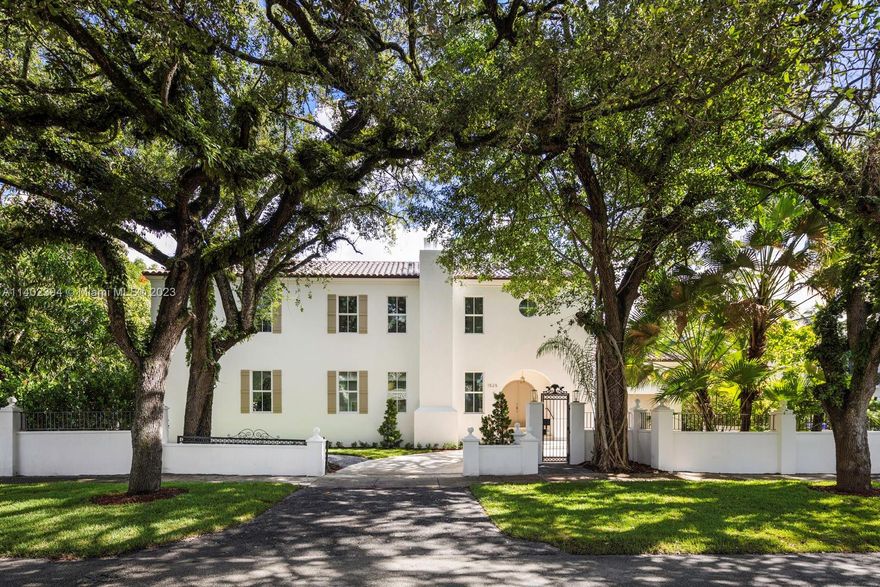 Immerse yourself in the allure of this freshly renovated Coral Gables villa with Tuscan influences.  Enter a realm of elegance with 10' ceilings and graceful arched doorways.  The French doors bathe the interior in natural light and create an inviting atmosphere.  Enjoy the picturesque views of the expansive backyard and glistening pool, a haven for relaxation and entertainment.  The modern kitchen features stainless steel appliances and a fresh palette. With 4 bedrooms, including a convenient downstairs bedroom, this villa offers versatility and comfort. The gated property sits on oversized corner lot, adorned with fruit trees.  Easy access to 836 ensures seamless connectivity for your daily commute and exploring the area. Embrace the allure of this dreamy villa & elevate your lifestyle.