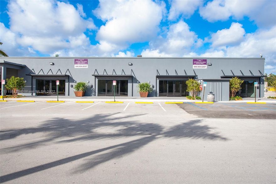 New offices with contemporary build out.  All offices have conference rooms, kitchenettes, self-contained bathrooms, and individually controlled AC units.  Free assigned adjacent parking, 24/7 Access, central location adjacent to the weekend hosted Yellow Green Farmers Market in Hollywood with easy access to I95 & The Florida Turnpike, 10 minutes to the Hollywood/Ft. Lauderdale International Airport.