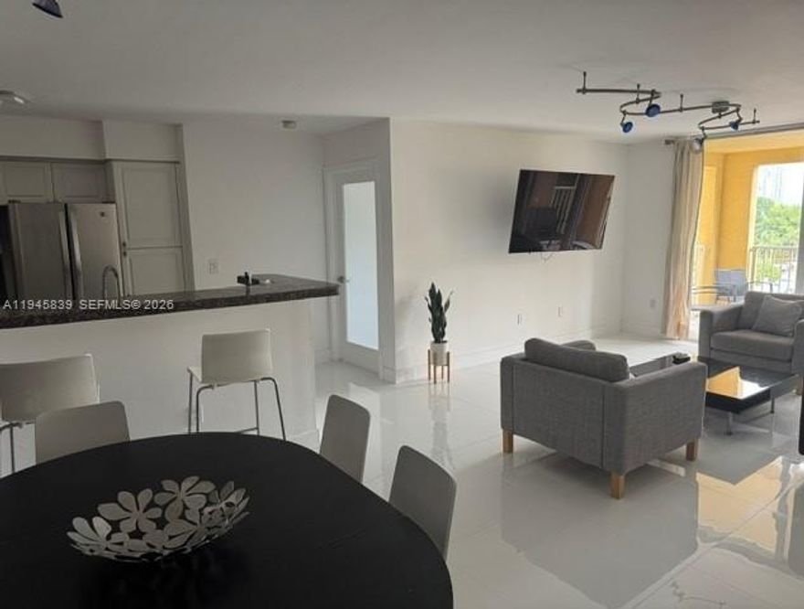 EXCELLENT FOR INVESTORS.  THIS STUNNING APARTMENT FEATURES RECENT UPGRADES, INCLUDING NEW TILE FLOORING THROUGHOUT AND A FULLY REMODELED BATHROOM AND LIVING AREA.  BUILDING ALLOWS AIRBNB AND SHORT-TERM RENTALS. FANTASTIC LOCATION.  ENJOY RESORT-STYLE AMENITIES INCLUDING A POOL, BBQ AREA, CHILDREN'S PLAYGROUND, GYM, TENNIS COURT, AND ACCESS TO A 3-MILE WALKING TRACK.  4 MINUTES TO AVENTURA MALL AND NICE RESTAURANTS. THE FURNITURE WITH EVERYTHING INCLUDED IS  $3,500.00.