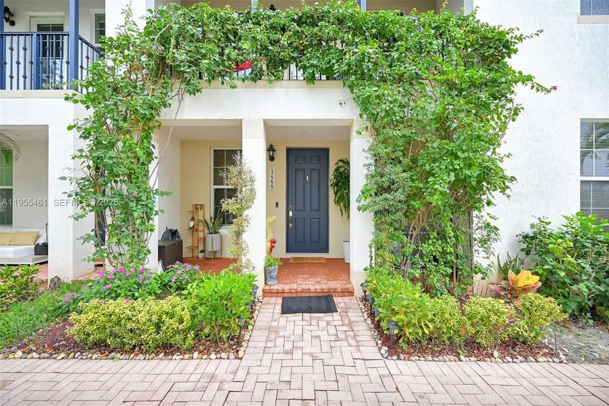 Beautifully maintained, move-in-ready townhome in the gated Montclair community of Miramar. This spacious residence offers 2 bedrooms with en-suite baths, 2 half baths, and a bright open layout filled with natural light. The first floor features an additional space-gaming area or home office, ideal for work or entertainment. Interior highlights include designer paint and modern light fixtures. The kitchen has been upgraded with new cabinetry and top-of-the-line smart stainless steel appliances with granite countertops. Enjoy a private courtyard, peaceful balcony, and two-car garage. Community amenities include a gym overlooking the pool and lake, resort-style pools available for enjoyment or private event reservations, walking paths, and playground. Free WiFi and basic cable included. Low maintenance fee with only one HOA and no master association. Conveniently located near Miramar Town Center with easy access to I-75, Turnpike, I-95, and SR 826.