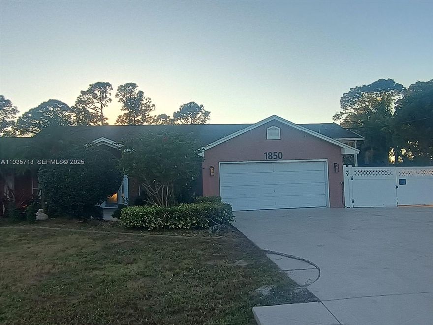 Beautifully Property, situated on nearly ½ acre, this Fabulous 4-bedroom home with a private pool offers exceptional space, privacy, and comfort in a quiet, well-established Port St. Lucie neighborhood. The home features generous living areas, a functional and flowing layout, and abundant natural light throughout. Outdoors, enjoy an oversized yard ideal for outdoor living, future enhancements, additional storage. Complete with a 2-car garage and convenient access to I-95, this property combines scale, tranquility, and everyday practicality. Sold As-Is.