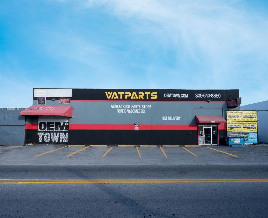 This unique commercial and industrial property sits on a 10,018-square-foot lot, offering a versatile and functional layout. It features a total of 2,176 square feet of flexible space, including 1,259 square feet of indoor area and 917 square feet of warehouse space with an impressive 24-foot clear ceiling height. The recently renovated second floor adds another 1,259 square feet of usable space, enhancing the property's efficiency. Additionally, a 5,500-square-foot open area is available for storage. Originally built in 1965 and fully renovated in 2016, this property includes key amenities such as a security camera system, an automatic garage door, a fully functional kitchen, and 16 dedicated parking spaces.