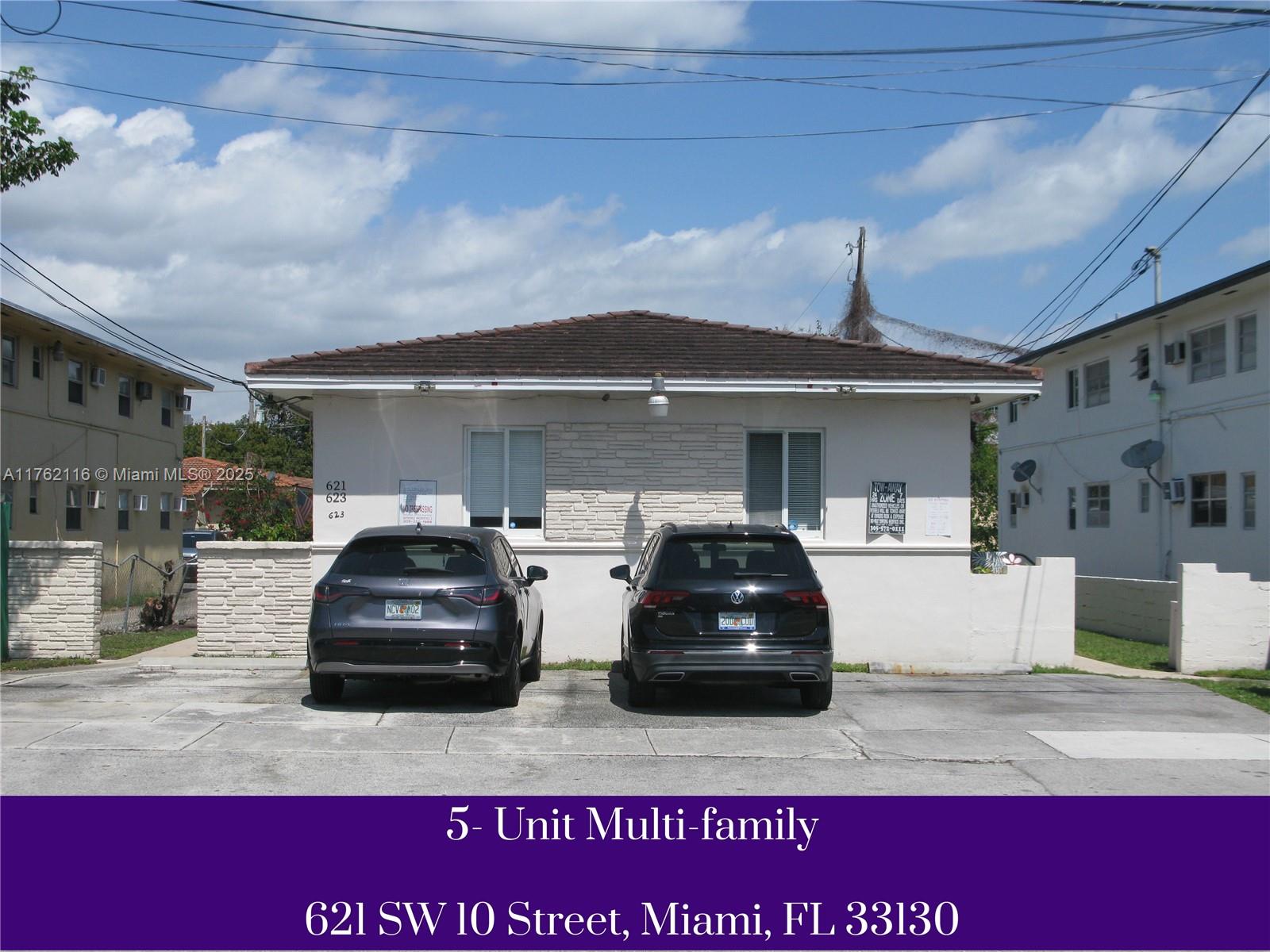 You have found the investment property you were looking for. This property has a total of five (5) units. One 2/1, Three (1/1) and one (1) studio. The front building consists of 4 of the 5 Units and has impact windows. The back building has the 5th Unit. Four parking spaces. The tenants are on a month-to-month tenancy and rental rates are below market. Annual expenses can be found attached. Seller FINANCING ONLY -up to seventy (70%) percent of purchase price and interest rate of six (6%) percent. Please contact me for more seller financing details. Per the Seller, property is exempt from the 40-yr re-certification. Please see letter from City of Miami in the attachments section. Please do not disturb or communicate directly w/ tenants. Please contact listing agent to coordinate a showing.