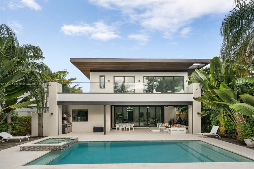Modern architecture South Grove home built in 2016 offering an open floor plan with sunlight throughout in the best school district in Miami. This 4 Bedroom 4.5 Bathroom home has just under 4000 SF of indoor & outdoor living area. 3 bedrooms are situated upstairs w/ the oversized primary bedroom overlooking the pool. All bedrooms have ensuites. Enjoy the quietness & serenity of Coconut Grove w/ a lush backyard w/ a heated pool, spa, & large covered patio for dining. House is full of features including a commercial-grade generator that can power the entire house, lighting features, Wolf appliances, Electric blinds (privacy & blackout), Trane A/C, alarm, & cameras all controlled by a full automation system. The outdoor patio expands over 1000 SF with automatic screens w/ outdoor kitchen.