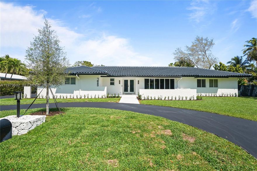 Totally upgraded modern 4-bedroom, 3-bathroom one-story home located in the prestigious Palmetto Bay. Within walking distance to top-rated schools, beautiful parks, and historic sites, this home is perfect for families and friends to enjoy. Situated on a quiet dead-end street, the property offers extra tranquility and safety. No HOA. The home features a beautifully updated kitchen with brand-new stainless steel appliances and a stunning waterfall quartz island with plenty of seating, opening to a spacious family room and pool area—perfect for entertaining. The primary bedroom is spacious, featuring a large built-in walk-in closet and a luxurious bathroom with modern finishes and high-end fixtures. Enjoy a fenced backyard with an oversized covered terrace, ideal for outdoor living. Additional features include: Two new A/C units, Impact windows and doors, PVC plumbing (no cast iron concerns), move-in ready, and easy to show.